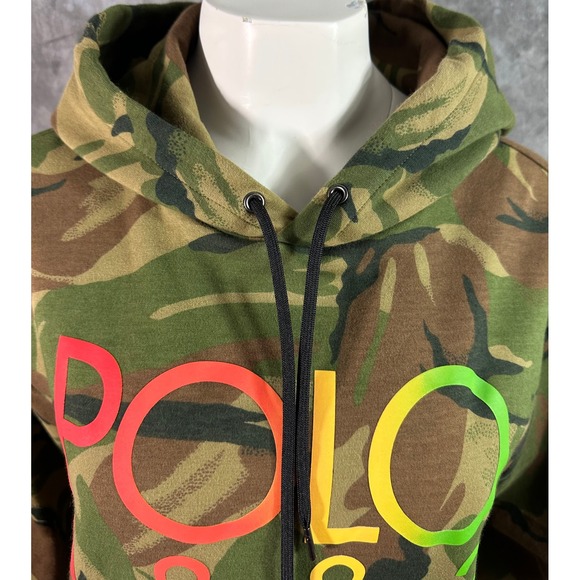 Polo Ralph Lauren 1992 LOGO Camo Hooded Sweatshirt Pullover Men's sz Lg (15872) - Picture 3 of 11